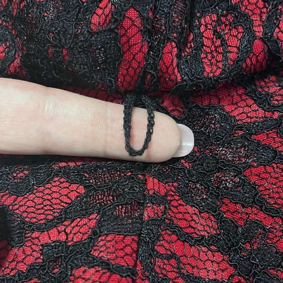 NWT- Rebel Wilson for Torrid Red & Black Lace Sleeveless Peplum Bodycon Dress 16 - Picture 10 of 15